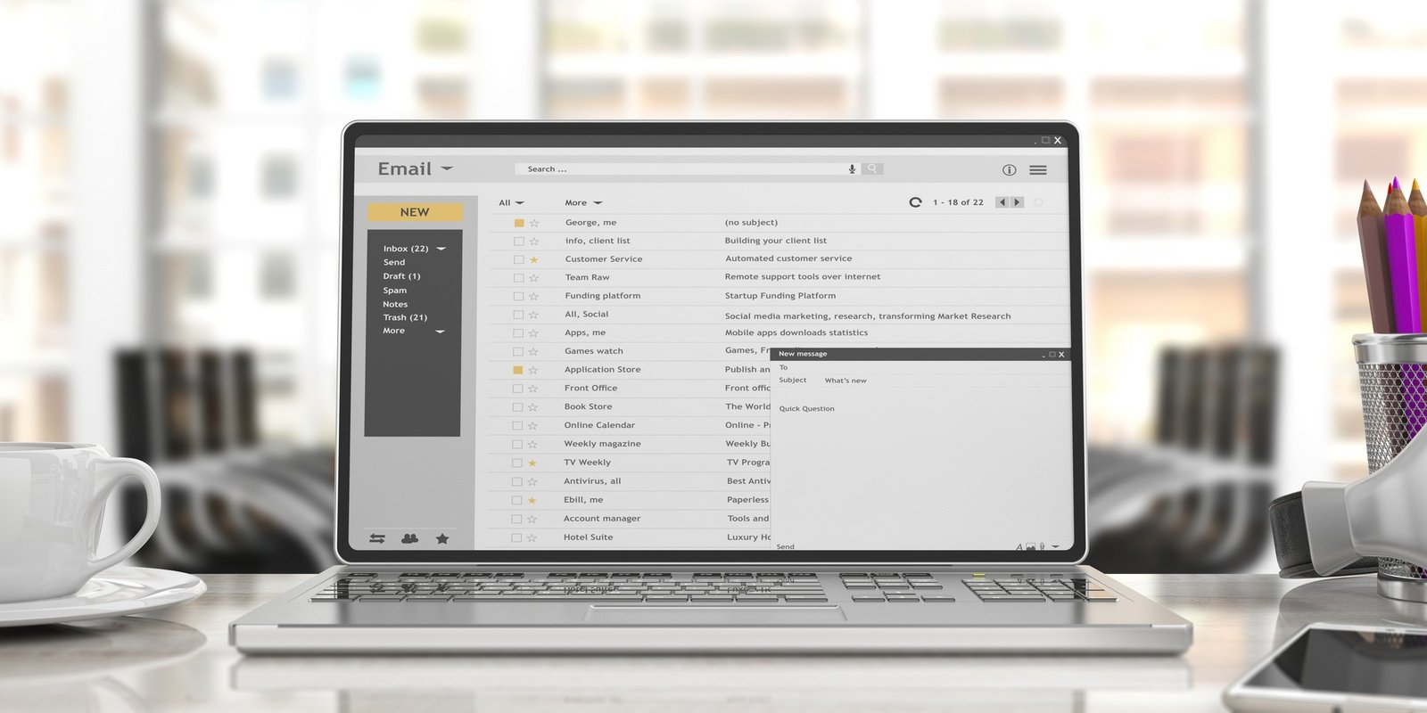 Laptop-Bildschirm zeigt den Task-Manager
